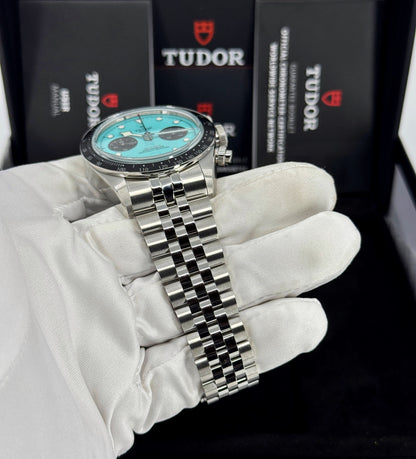 Tudor Black Bay Chrono 41mm, Special Edition, Flamingo Blue, Turquoise, Ref# 79360N-0024, dated 2026