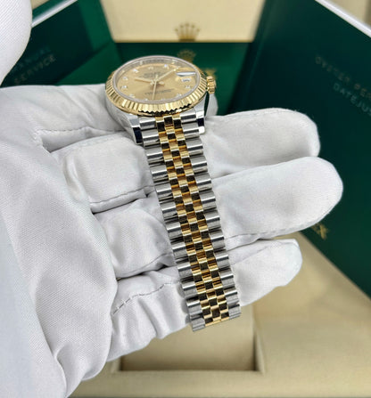 Rolex Datejust 31mm, 18k YG & Stainless Steel, Champagne Diamond, Jubilee, Ref# 278273-0026, dated 2026