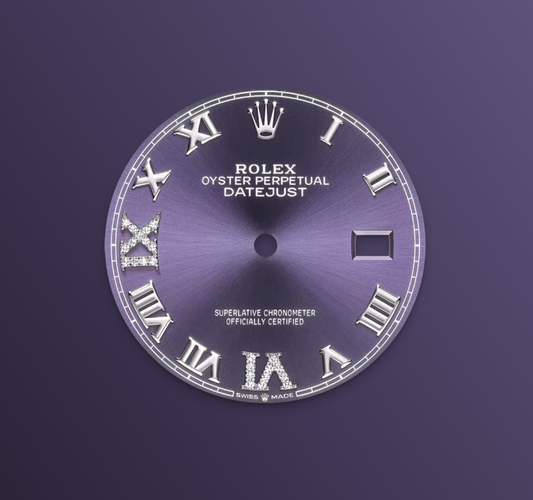 Rolex Datejust 36mm, Stainless Steel, Purple Roman Diamond, Jubilee, Ref# 126234-0021, dated 2025