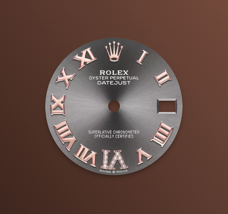Rolex Datejust 31mm, 18k RG & Stainless Steel, Slate Roman Diamond, Jubilee, Ref# 278271-0030, dated 2026