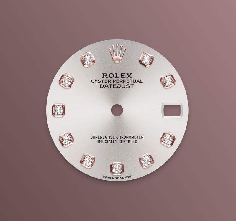 Rolex Datejust 31mm, 18k RG & Stainless Steel, Silver Diamond, Oyster, Ref# 278271-0015, dated 2026