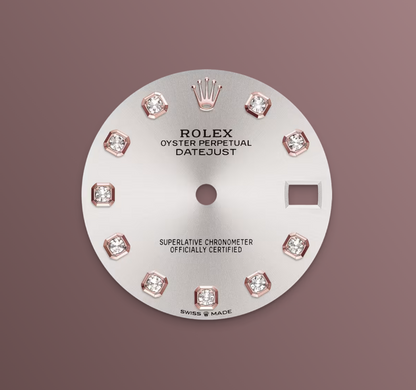 Rolex Datejust 31mm, 18k RG & Stainless Steel, Silver Diamond, Oyster, Ref# 278271-0015, dated 2026