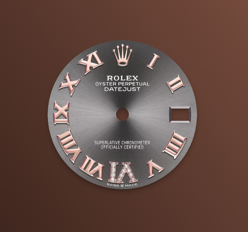 Rolex Datejust 31mm, 18k RG & Stainless Steel, Slate Roman Diamond, Oyster, Ref# 278271-0029, dated 2026