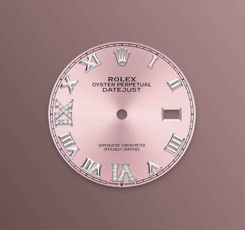 Rolex Datejust 36mm, Stainless Steel, Pink Roman Diamond, Jubilee, Ref# 126234-0031, dated 2025
