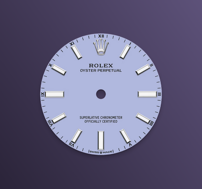 Rolex Oyster Perpetual 34mm, Stainless Steel, Lavender, Ref# 124200-0008, dated 2025
