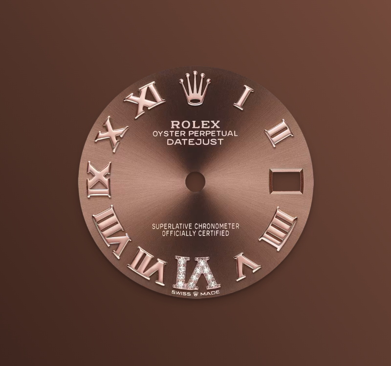 Rolex Datejust 31mm, 18k RG & Stainless Steel, Chocolate Roman Diamond, Oyster, Ref# 278271-0003, dated 2026