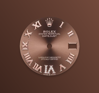 Rolex Datejust 31mm, 18k RG & Stainless Steel, Chocolate Roman Diamond, Oyster, Ref# 278271-0003, dated 2026
