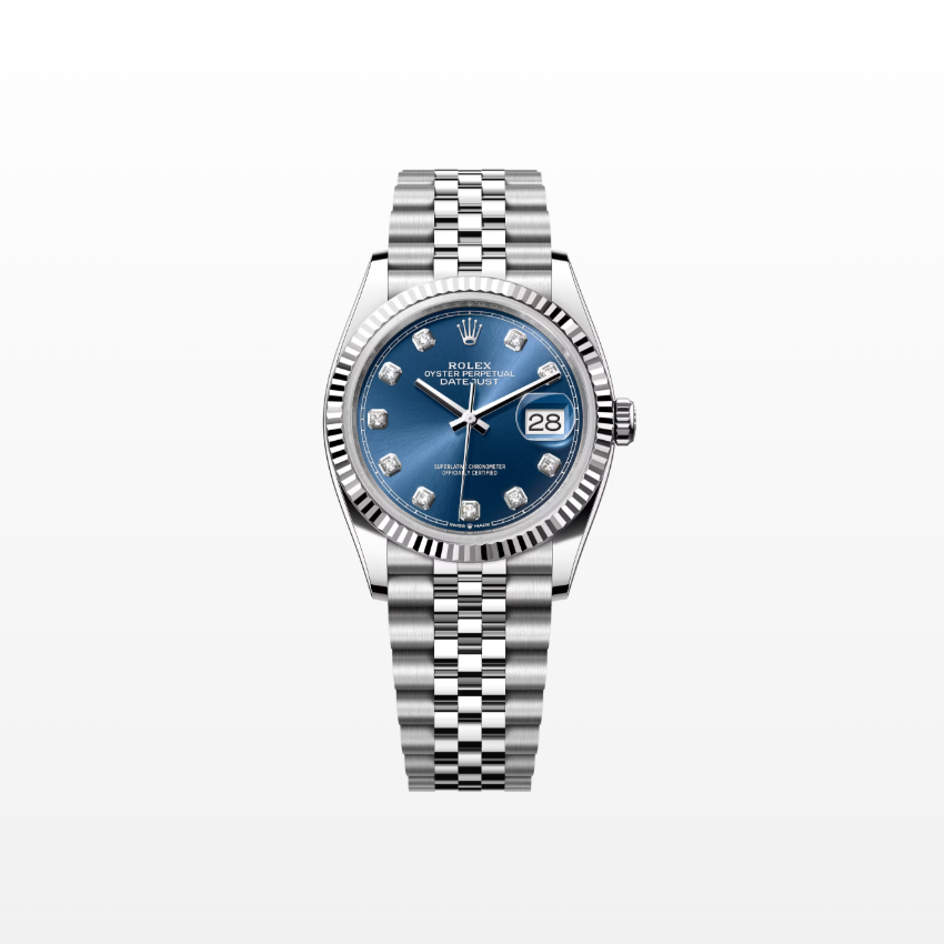Rolex Datejust 36mm, Stainless Steel, Blue Diamond, Jubilee, Ref# 126234-0037, dated 2025
