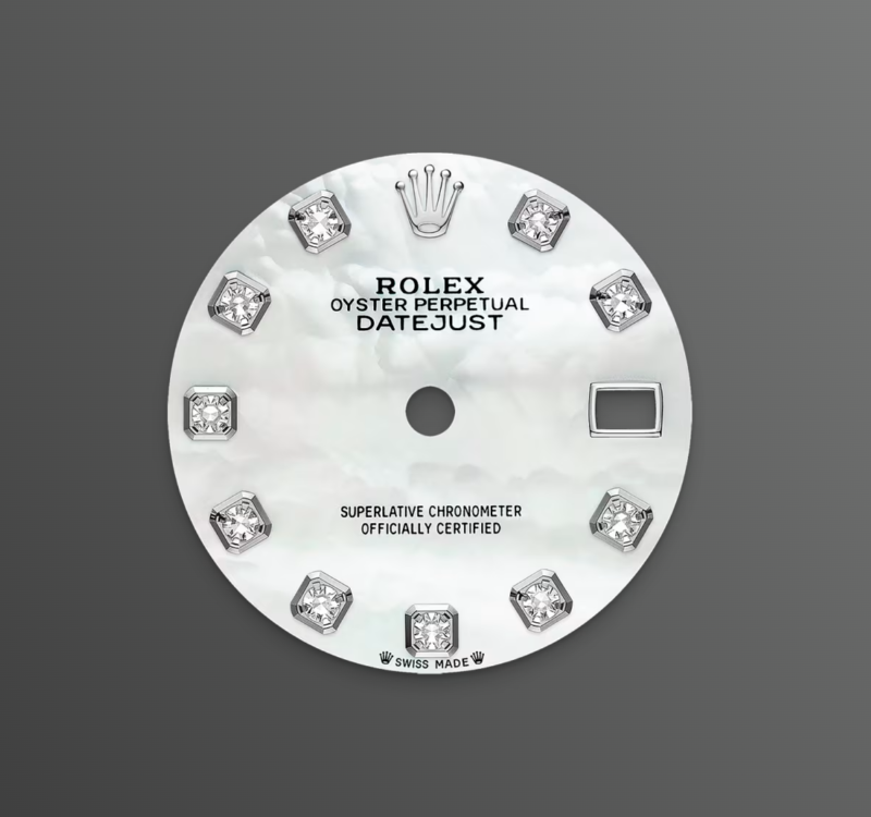 Rolex Lady-Datejust 28mm, 18k WG & Stainless Steel, Mother of Pearl Diamond, Jubilee, Ref# 279174-0009, dated 2026