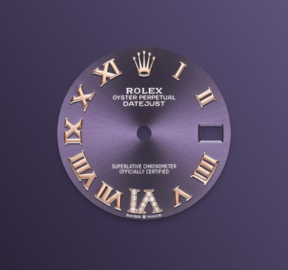 Rolex Datejust 31mm, 18k RG & Stainless Steel, Purple Roman Diamond, Jubilee, Ref# 278271-0020, dated 2026