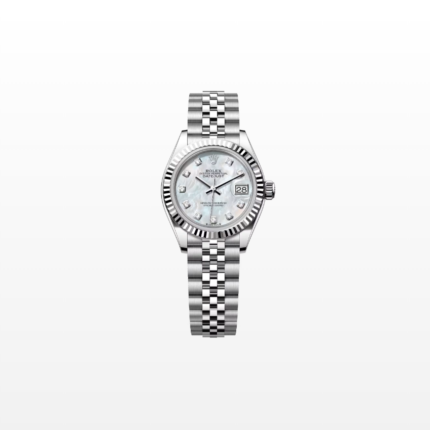 Rolex Lady-Datejust 28mm, 18k WG & Stainless Steel, Mother of Pearl Diamond, Jubilee, Ref# 279174-0009, dated 2026