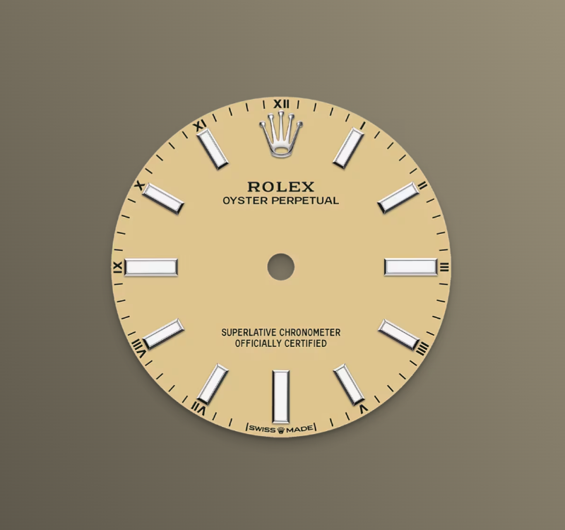 Rolex Oyster Perpetual 34mm, Stainless Steel, Beige, Ref# 124200-0007, dated 2025