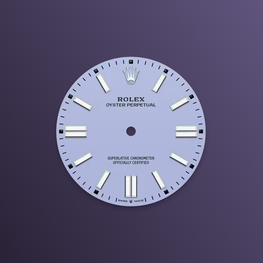 Rolex Oyster Perpetual 41mm, Stainless Steel, Lavender, Ref# 134300-0012, dated 2026