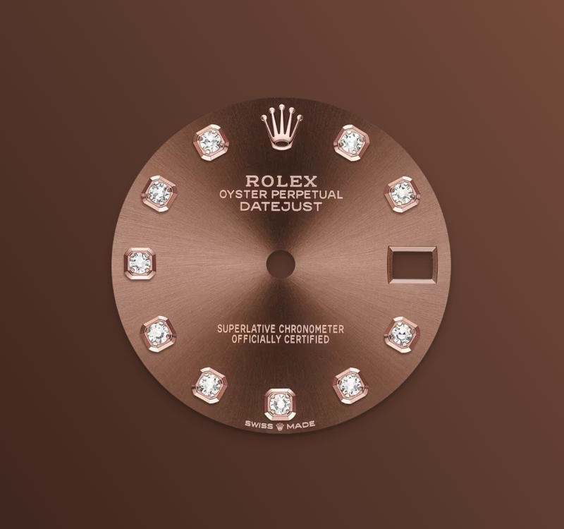 Rolex Datejust 31mm, 18k RG & Stainless Steel, Chocolate Diamond, Oyster, Ref# 278271-0027, dated 2026