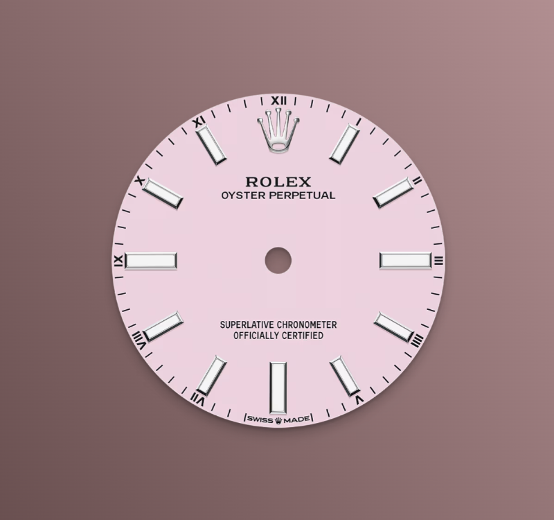 Rolex Oyster Perpetual 34mm, Stainless Steel, Candy Pink, Ref# 124200-0009, dated 2025