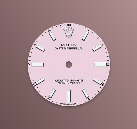 Rolex Oyster Perpetual 34mm, Stainless Steel, Candy Pink, Ref# 124200-0009, dated 2025