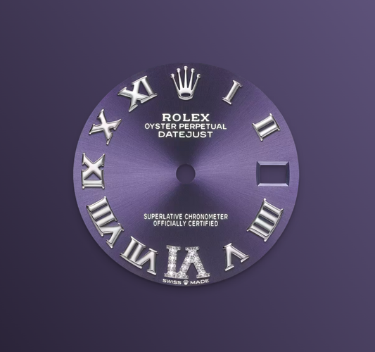 Rolex Datejust 31mm, Stainless Steel, Purple Roman VI Diamond, Jubilee, Ref# 278274-0026, dated 2025