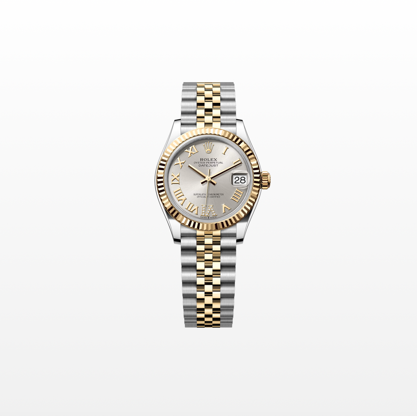 Rolex Datejust 31mm, 18k YG & Stainless Steel, Silver Roman Diamond VI, Jubilee, Ref# 278273-0004, dated 2026