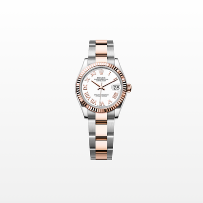 Rolex Datejust 31mm, 18k RG & Stainless Steel, White Roman, Oyster, Ref# 278271-0001, dated 2026