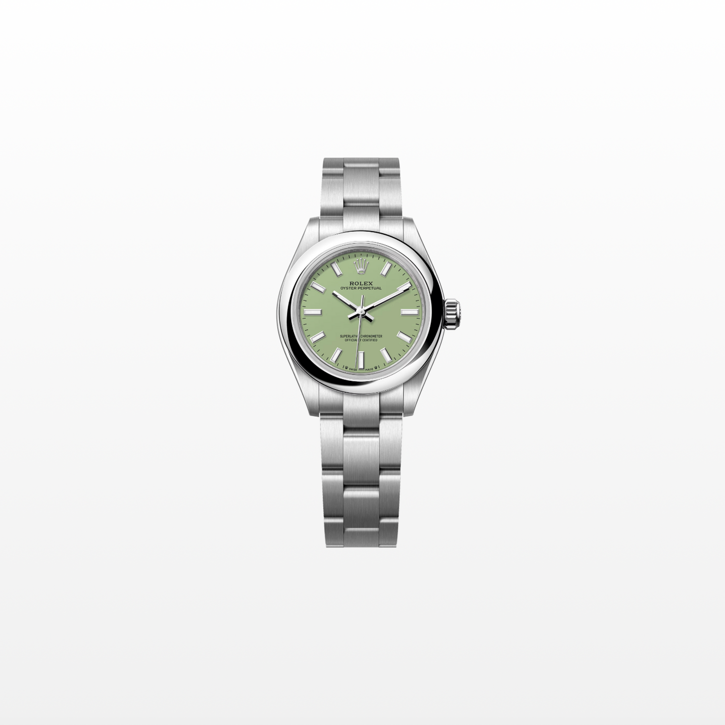 Rolex Oyster Perpetual 28mm, Stainless Steel, Pistachio, Ref# 276200-0006, dated 2025