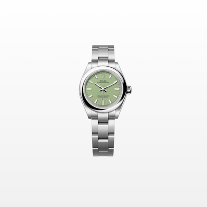 Rolex Oyster Perpetual 28mm, Stainless Steel, Pistachio, Ref# 276200-0006, dated 2025