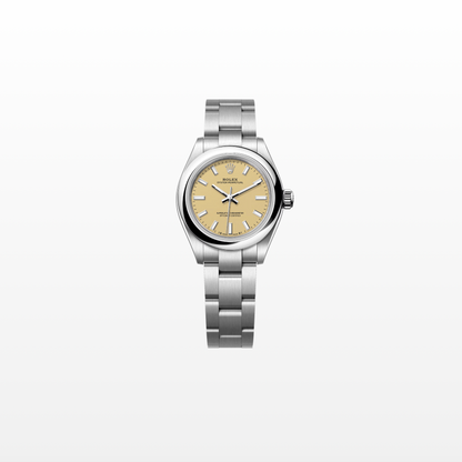 Rolex Oyster Perpetual 28mm, Stainless Steel, Beige, Ref# 276200-0007, dated 2025