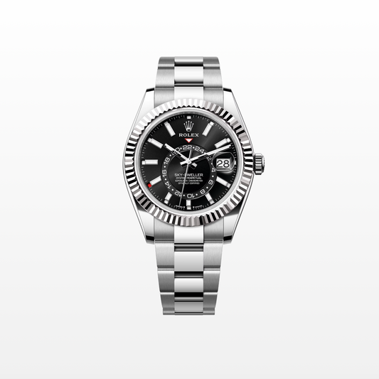 Rolex Sky-Dweller 42mm, 18k WG & Stainless Steel, Black, Oyster, Ref# 336934-0007, dated 2025