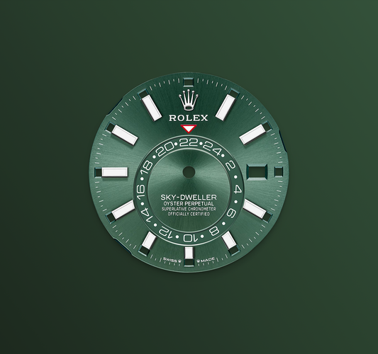 Rolex Sky-Dweller 42mm, 18k WG & Stainless Steel, Green, Oyster, Ref# 336934-0001, dated 2025