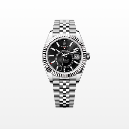 Rolex Sky-Dweller 42mm, 18k WG & Stainless Steel, Black, Jubilee, Ref# 336934-0008, dated 2025