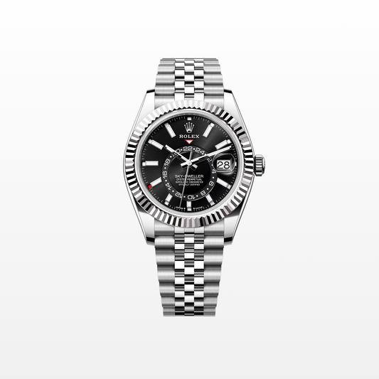 Rolex Sky-Dweller 42mm, 18k WG & Stainless Steel, Black, Jubilee, Ref# 336934-0008, dated 2025