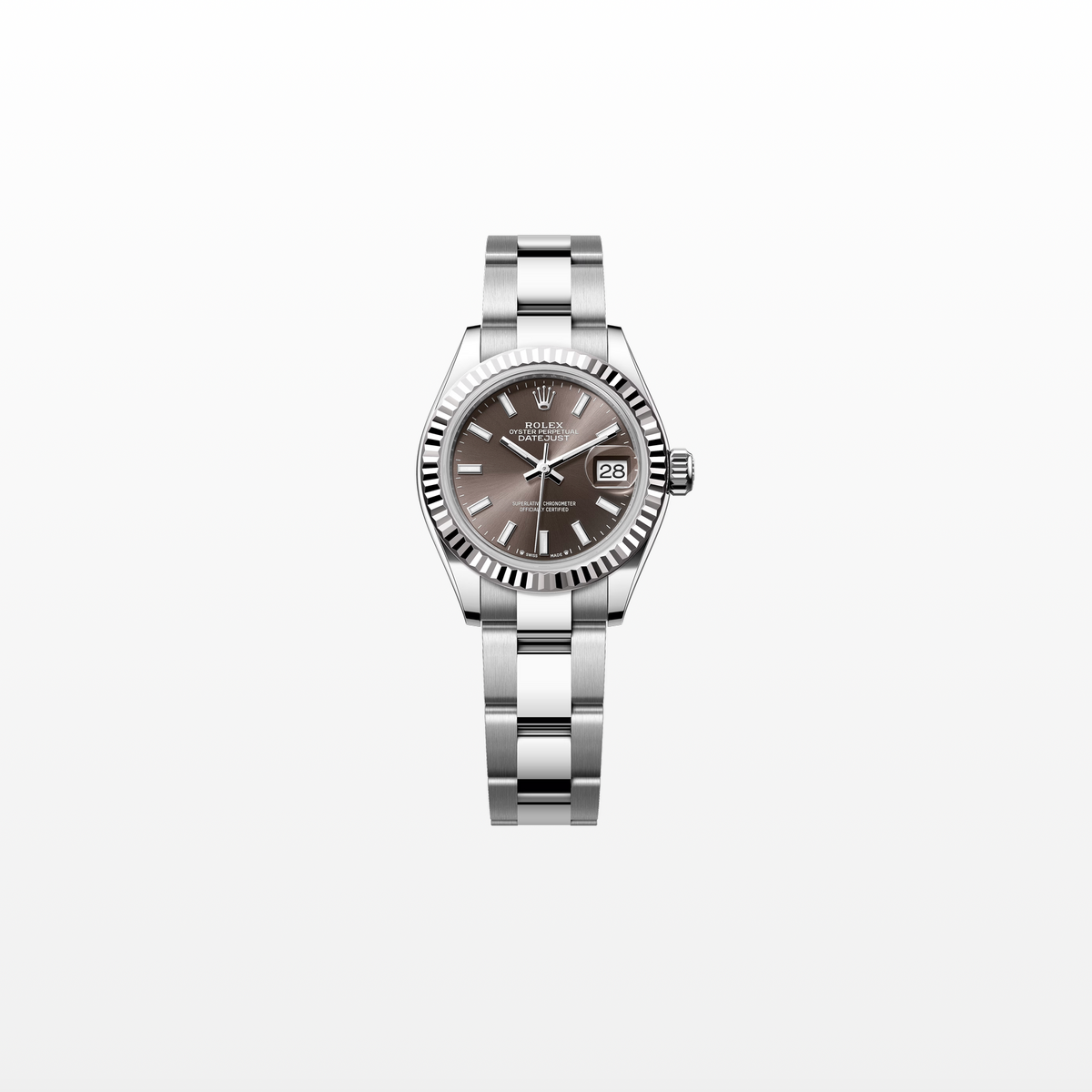 Rolex Lady-Datejust 28mm, 18k WG & Stainless Steel, Grey, Oyster, Ref# 279174-0012, dated 2026