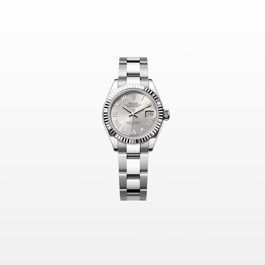 Rolex Lady-Datejust 28mm, 18k WG & Stainless Steel, Silver Roman, Oyster, Ref# 279174-0008, dated 2026
