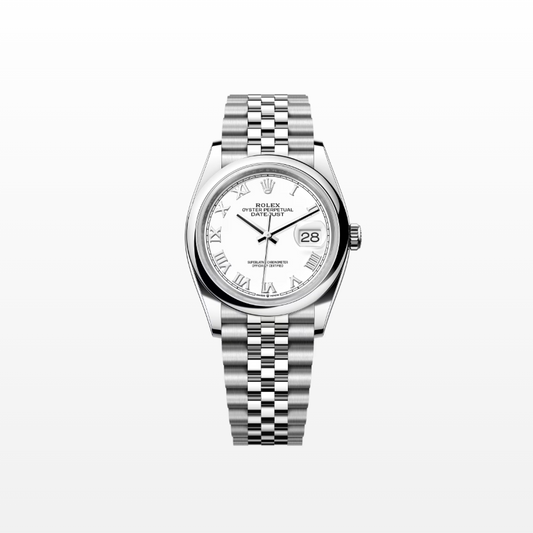 Rolex Datejust 36mm, Stainless Steel, White Roman, Jubilee, Ref# 126200-0007, dated 2025
