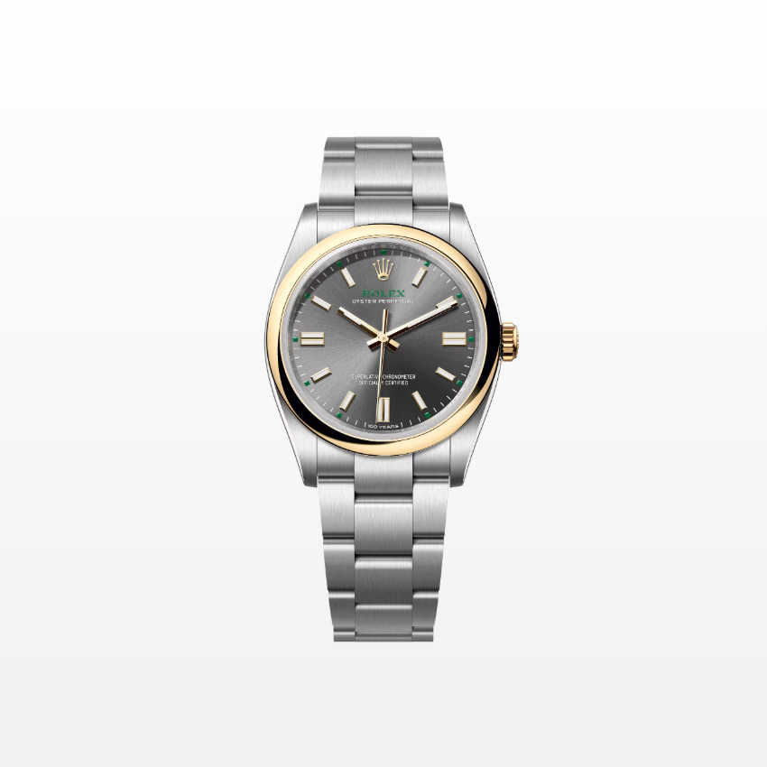 Rolex Oyster Perpetual 36mm, 18k YG & Stainless Steel, Slate, Ref# 126003-0001, dated 2026