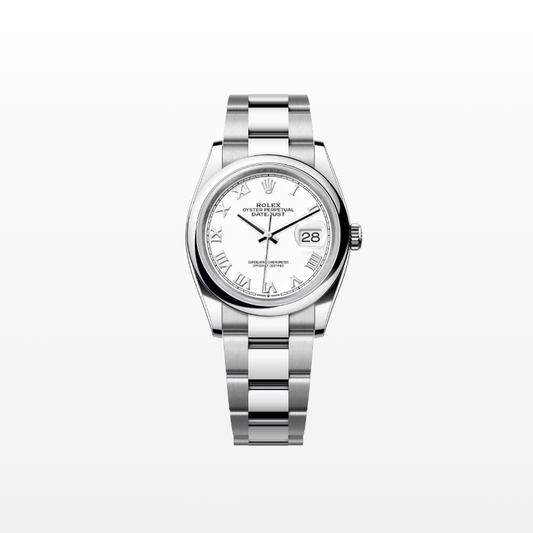 Rolex Datejust 36mm, Stainless Steel, White Roman, Oyster, Ref# 126200-0008, dated 2025