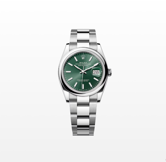 Rolex Datejust 36mm, Stainless Steel, Green, Oyster, Ref# 126200-0024, dated 2025