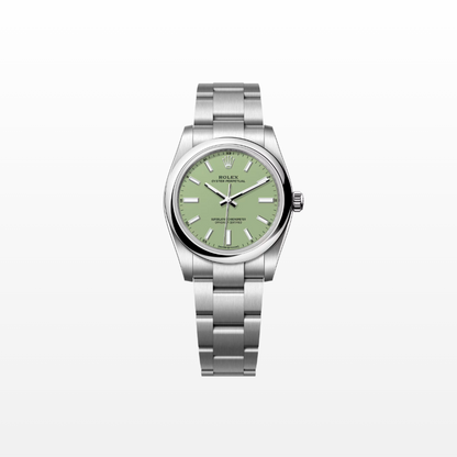 Rolex Oyster Perpetual 34mm, Stainless Steel, Pistachio, Ref# 124200-0006, dated 2025