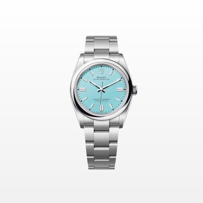 Rolex Oyster Perpetual 36mm, Stainless Steel, Turquoise Blue, Ref# 126000-0006, dated 2025