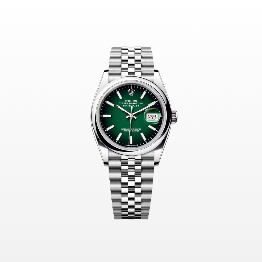 Rolex Datejust 36mm, Stainless Steel, Green Ombré, Jubilee, Ref# 126200-0026, dated 2026