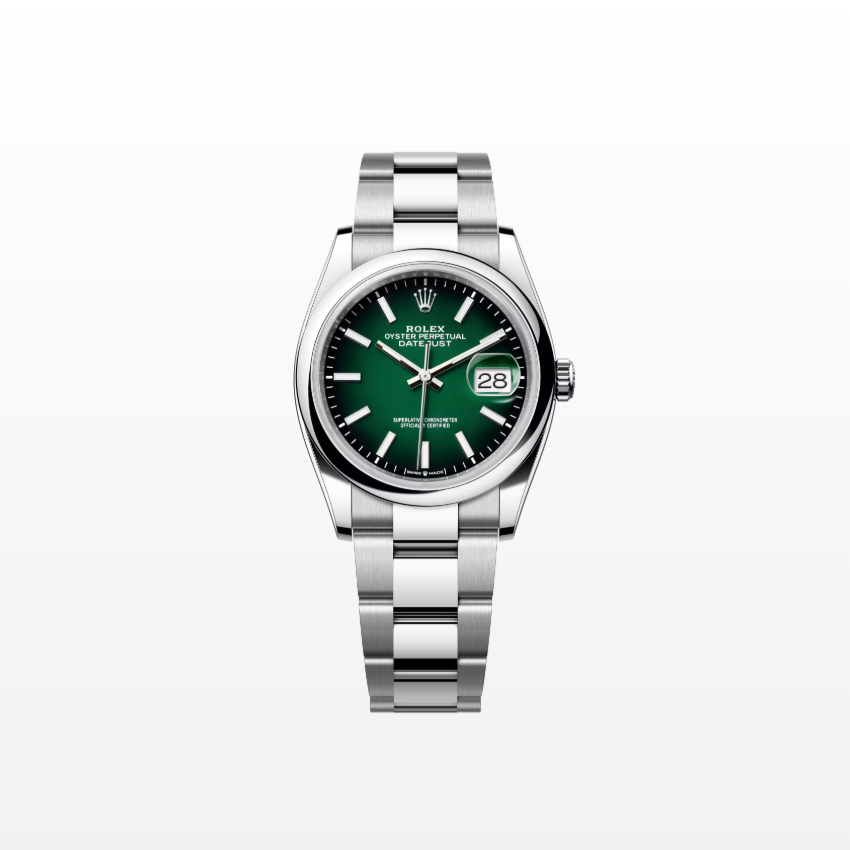 Rolex Datejust 36mm, Stainless Steel, Green Ombré, Oyster, Ref# 126200-0025, dated 2026