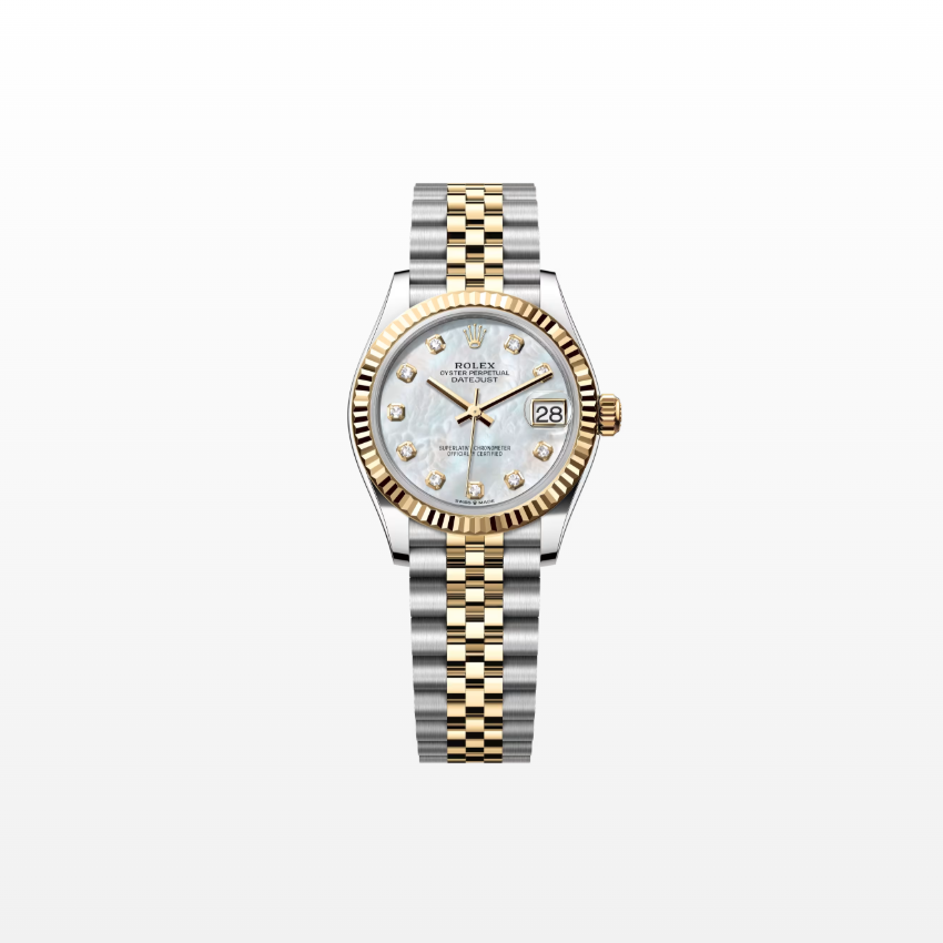 Rolex Datejust 31mm, 18k YG & Stainless Steel, Mother of Pearl Diamond, Jubilee, Ref# 278273-0028, dated 2025
