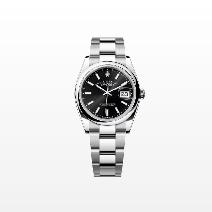 Rolex Datejust 36mm, Stainless Steel, Black, Oyster, Ref# 126200-0004, dated 2025
