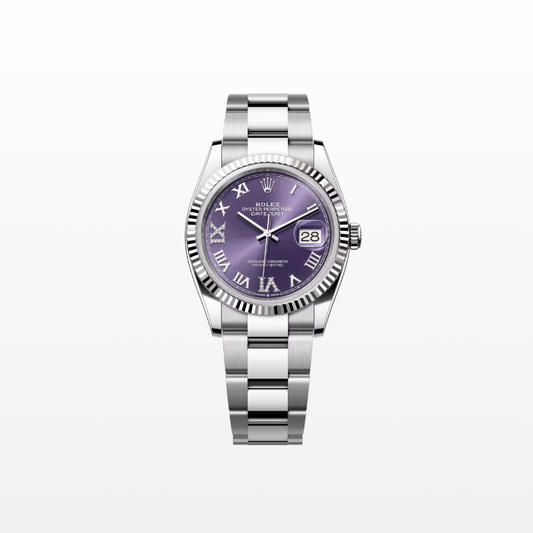 Rolex Datejust 36mm, Stainless Steel, Purple Roman Diamond, Oyster, Ref# 126234-0022, dated 2025