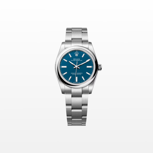 Rolex Oyster Perpetual 34mm, Stainless Steel, Blue, Ref# 124200-0011, dated 2026