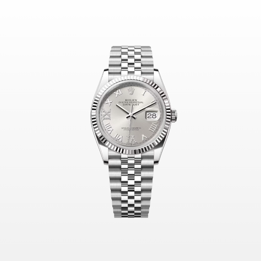 Rolex Datejust 36mm, Stainless Steel, Silver Roman Diamond, Jubilee, Ref# 126234-0029, dated 2025
