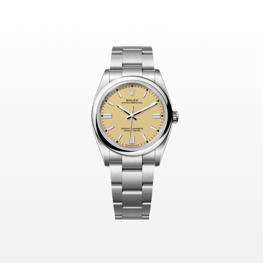 Rolex Oyster Perpetual 36mm, Stainless Steel, Beige, Ref# 126000-0012, dated 2025