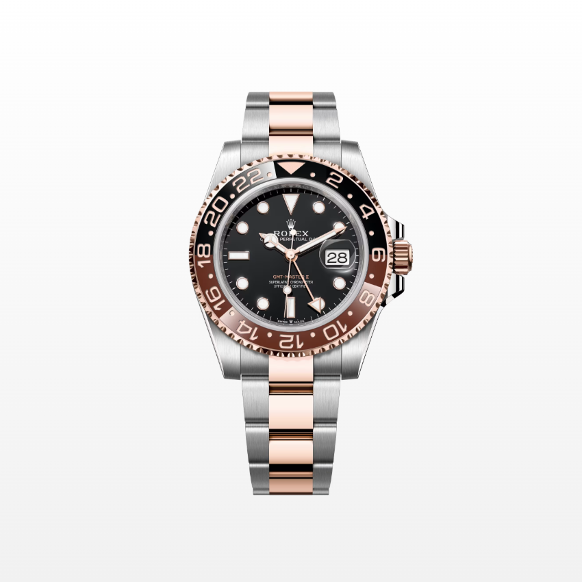 Rolex GMT-Master II 40mm, 18k RG & Stainless Steel, Black, Oyster, Ref# 126711chnr-0002, dated 2026