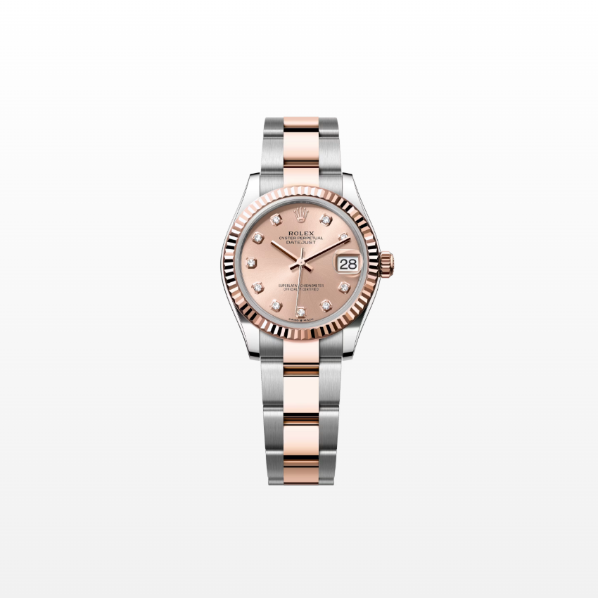Rolex Datejust 31mm, 18k RG & Stainless Steel, Pink Diamond, Oyster, Ref# 278271-0023, dated 2026
