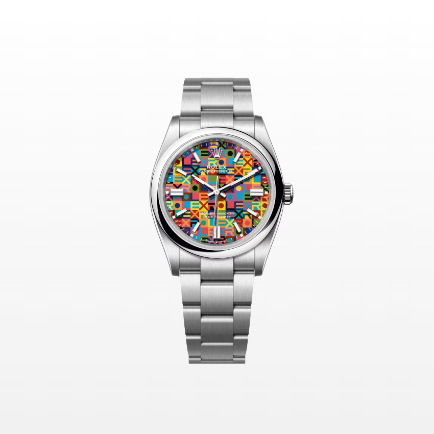 Rolex Oyster Perpetual 36mm, Stainless Steel, Multicoloured, Jubilee Motif, Ref# 126000-0016, dated 2026