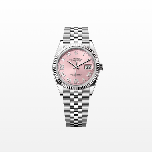 Rolex Datejust 36mm, Stainless Steel, Pink Roman Diamond, Jubilee, Ref# 126234-0031, dated 2025